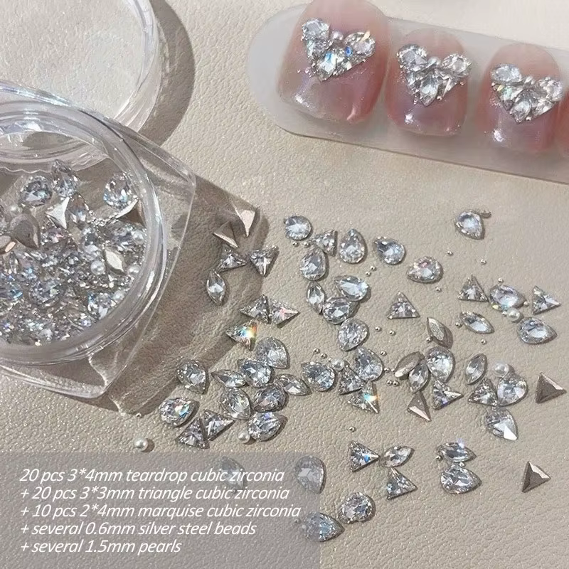 100 pièces 3D Mini Zircon Nail Art strass cristal diamant accessoires pour paillettes manucure fourn