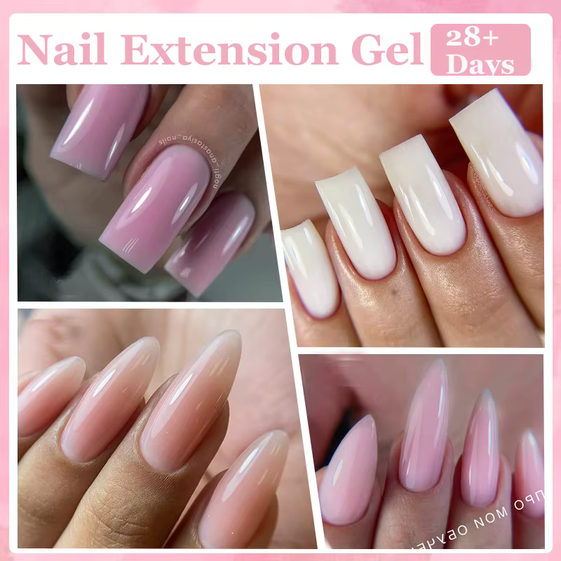 LILYCUTE 1Pc Extension rapide Gel ongles nu rose paillettes bâtiment acrylique Semi Permanent trempe