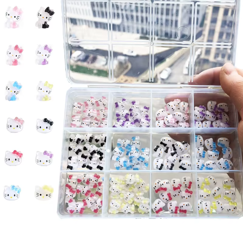120 pièces/70 pièces Kawaii Sanrio Mini accessoires de Nail Art autocollants HelloKitty bricolage co