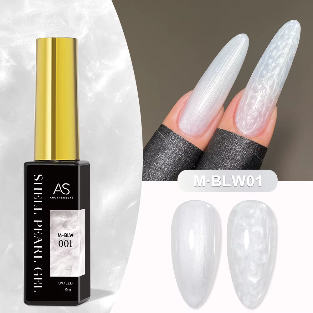 AS 8ml fil coquille Gel vernis à ongles pas ensemble 24 couleurs blanc perle coquille Texture Semi-P