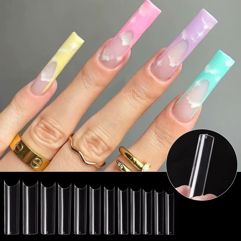 240 pièces/boîte multi-tailles XXL longs faux conseils presse sur ongles acryliques couverture compl