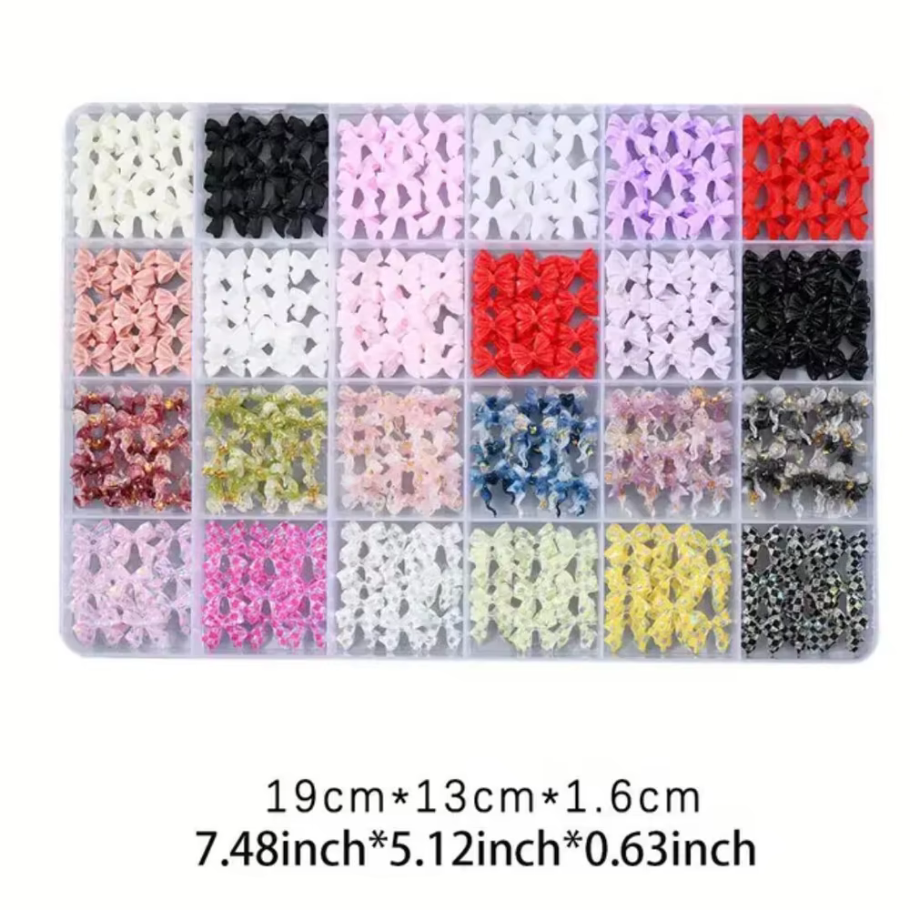 12/24 grilles 3D mixte Rose/arc/fruits/perles breloques pour ongles fleur, papillon, perles amour, l