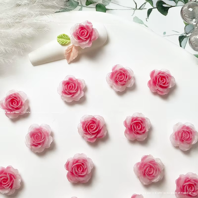 Breloques 3D Rose pour Nail Art, 50 pièces/20 pièces, résine camélia japonaise Kawaii, décorations e