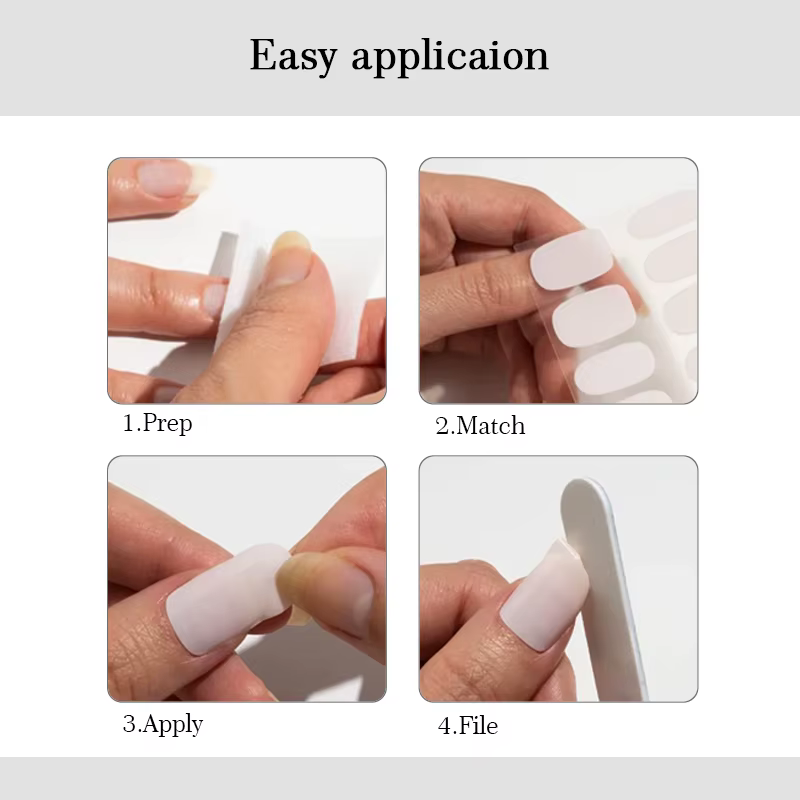Autocollants pour ongles sans cuisson, Design à paillettes roses, Style français, couleur unie, couv