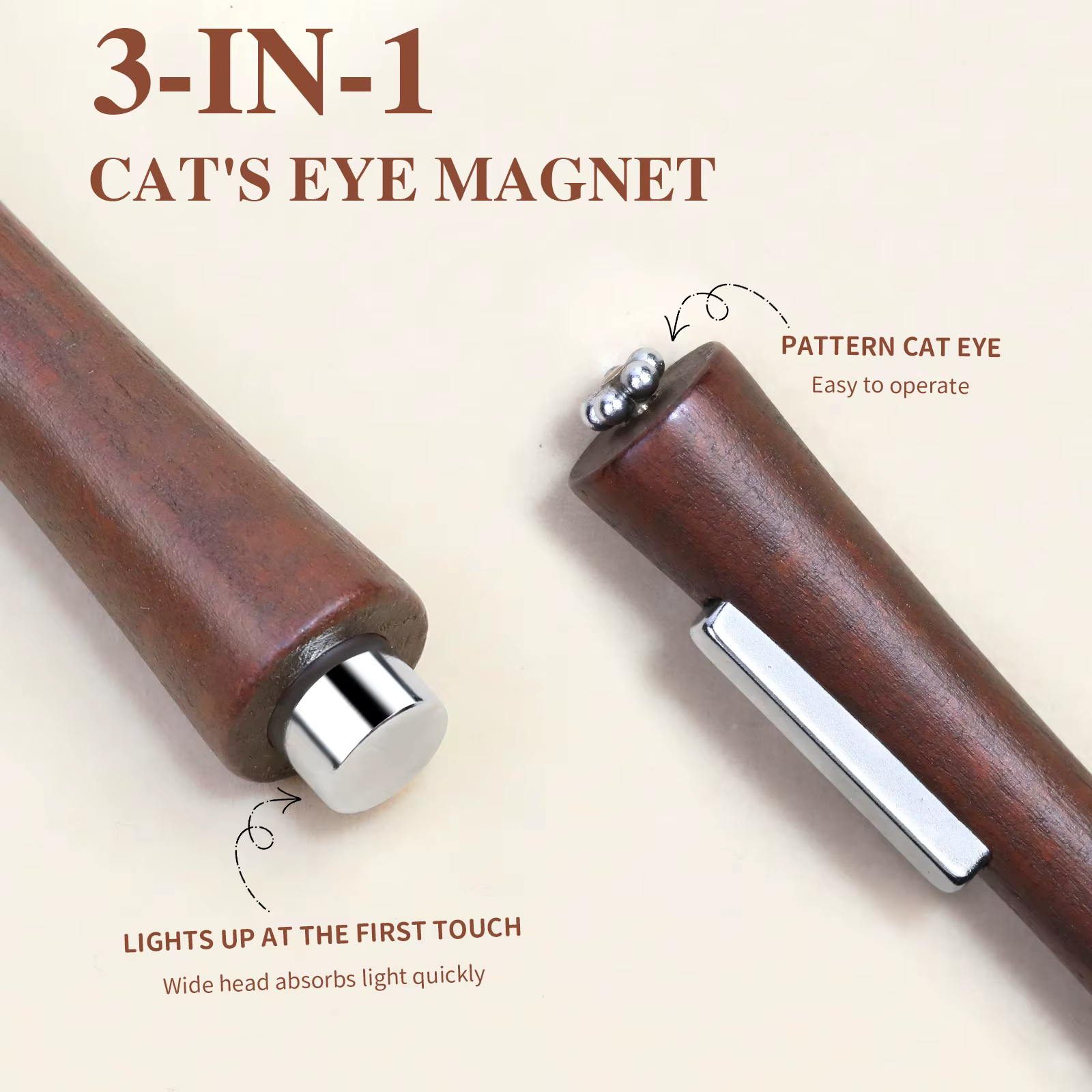Bâton magnétique multifonctionnel puissant 3 en 1 pour Nail Art, avec fer en forme de Y, pour vernis