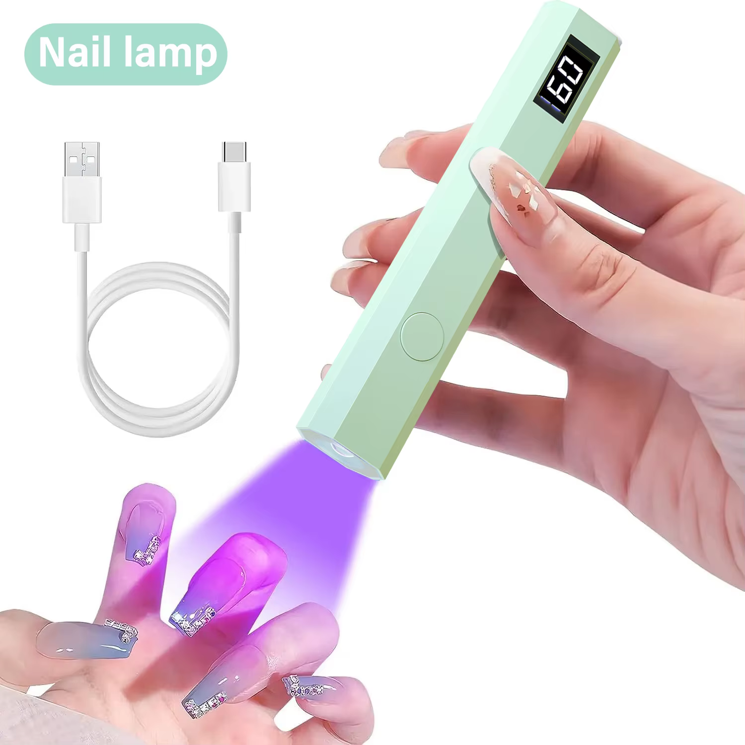 YIKOOLIN lumière UV LED portative pour ongles USB Mini sèche-ongles lumière pour le durcissement de