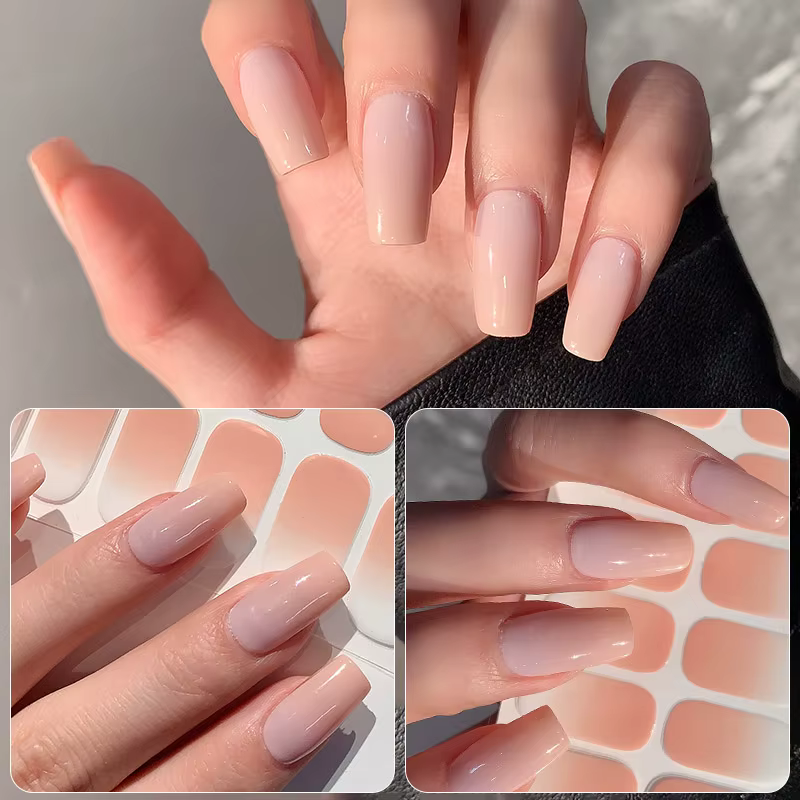 Autocollants dégradés à couverture complète pour ongles, multi-documents, curseur auto-adhésif, pas