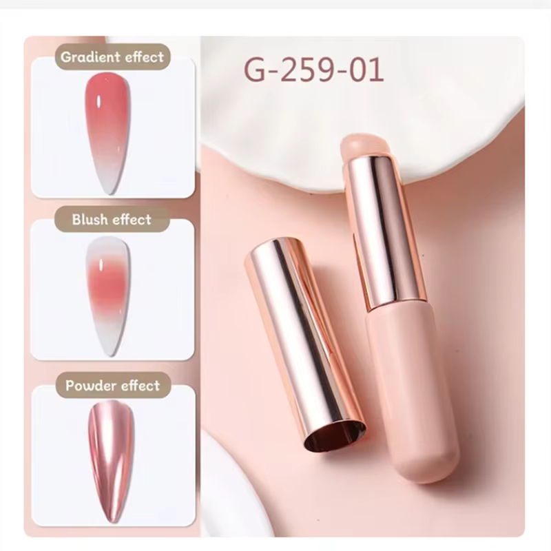 Brosse en Silicone pour Nail Art, poudre miroir réutilisable, pigment, outil de manucure, effet dégr