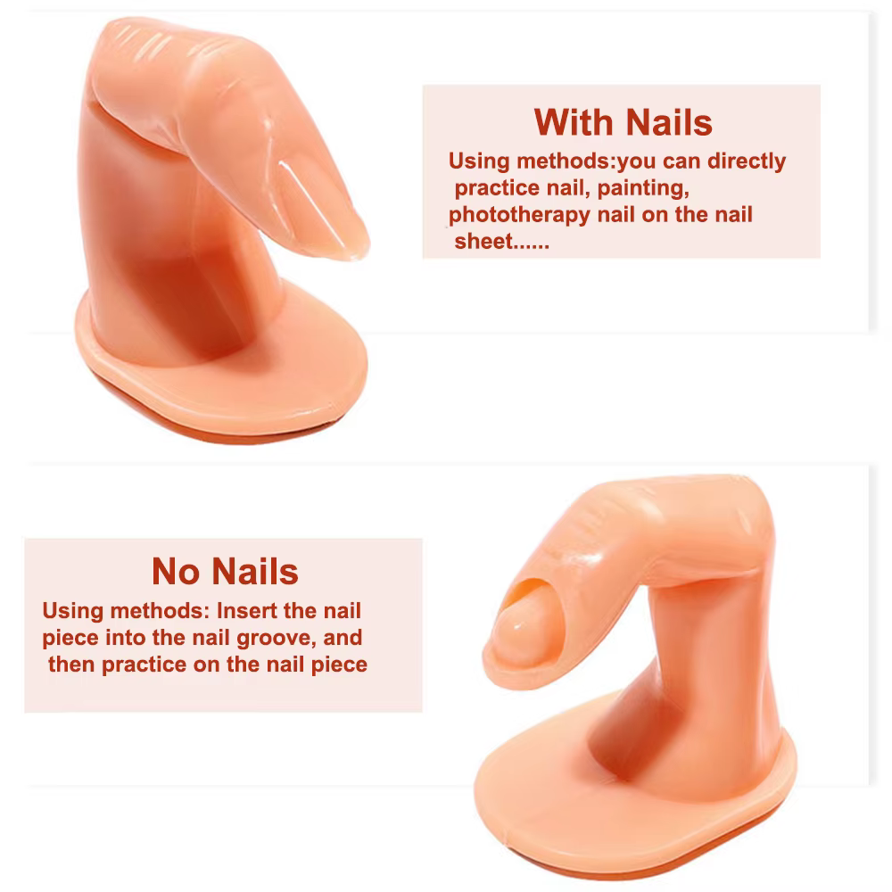 1 pièces en plastique doigt Mode manucure pratique doigt ongles mode débutants formation acrylique U
