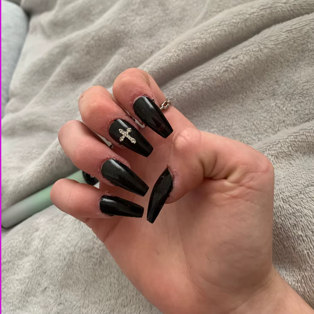 Breloque en métal pour Nail Art, crâne, araignée, croix, squelette, croix argentée, strass, croix 3D