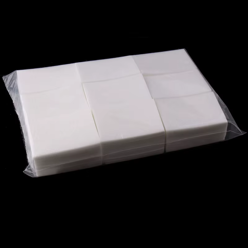 Lingettes à ongles non pelucheuses, lingettes à colle pour extensions de cils, tampons dissolvant de