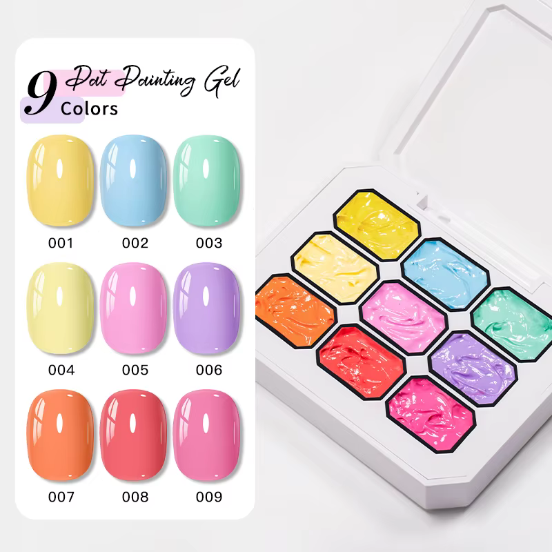 1-9 couleurs bonbons peinture à l'huile 3D Sculpture créative bricolage Gel tremper Gel ongles modél