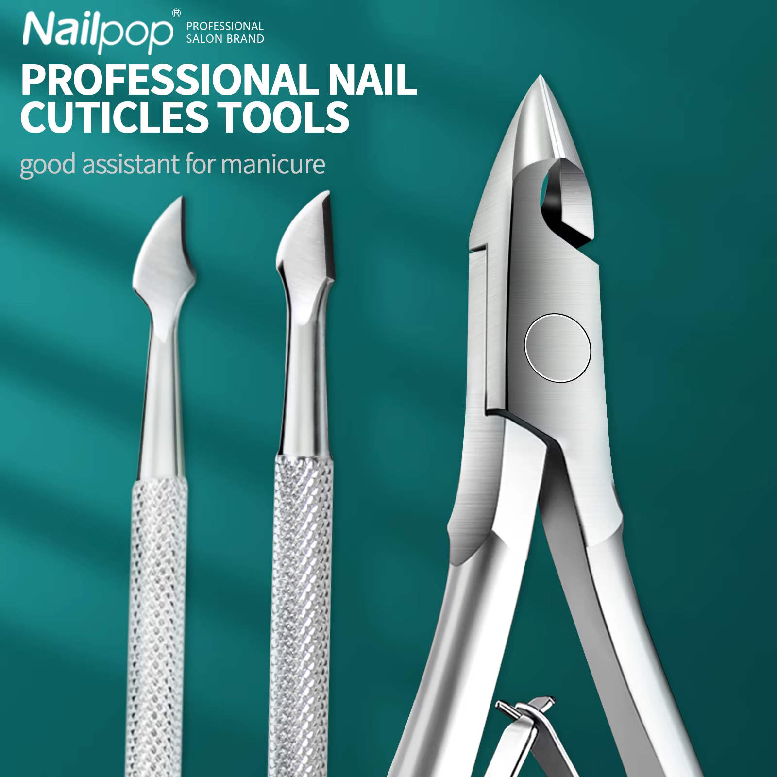 Kit d'outils de manucure Nailpop professionnel en acier inoxydable : coupe-ongles, ciseaux, pince à 