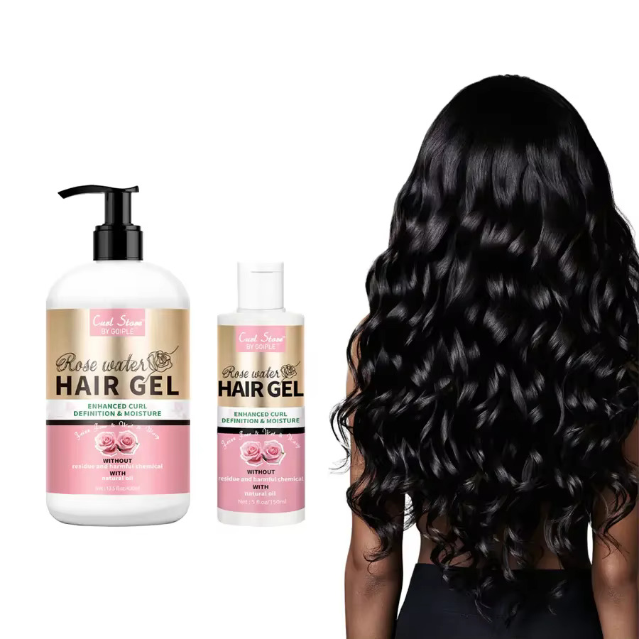 GOIPLE – Gel capillaire naturel à l'eau de Rose, crème définissante pour améliorer les boucles, cont