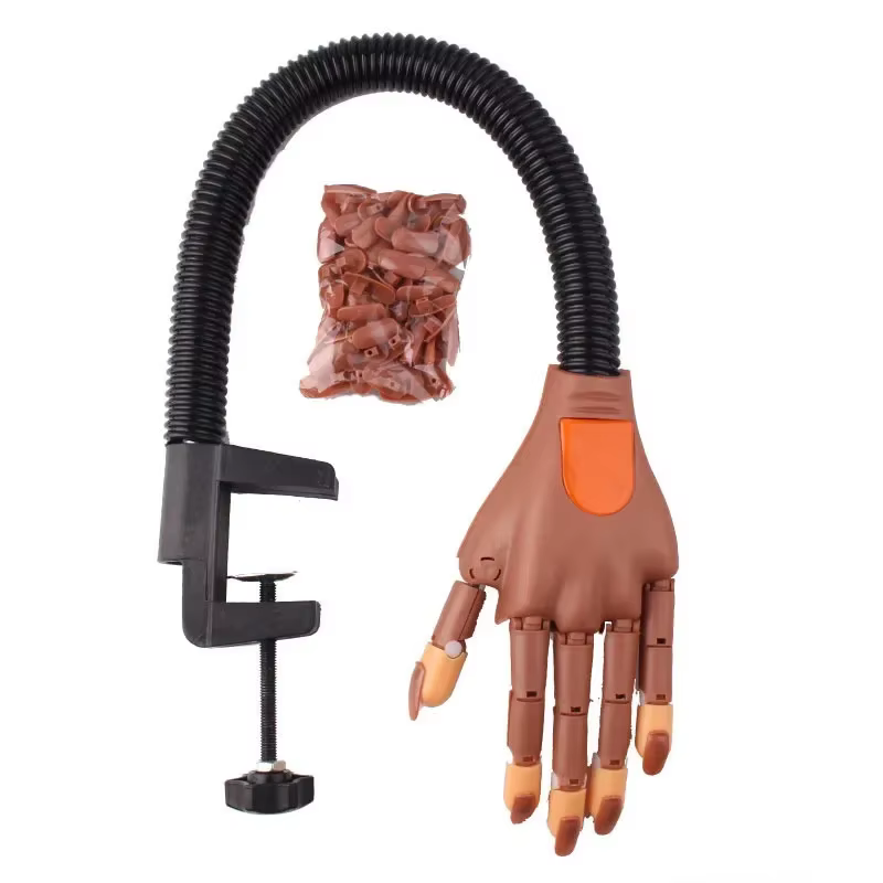 Main d'entraînement pour la manucure et le nail art, kit de formation avec 100 faux ongles en acryli