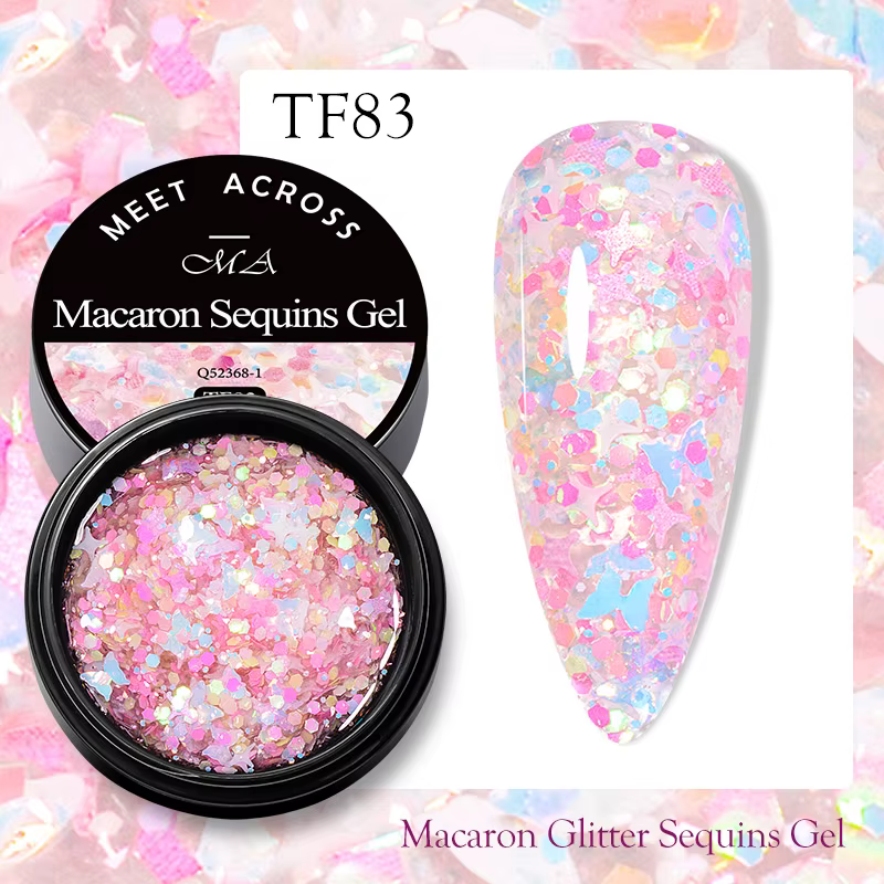 Vernis à ongles Gel à paillettes Macaron, 8ml, à tremper, UV, coloré, tout pour manucure, bricolage,
