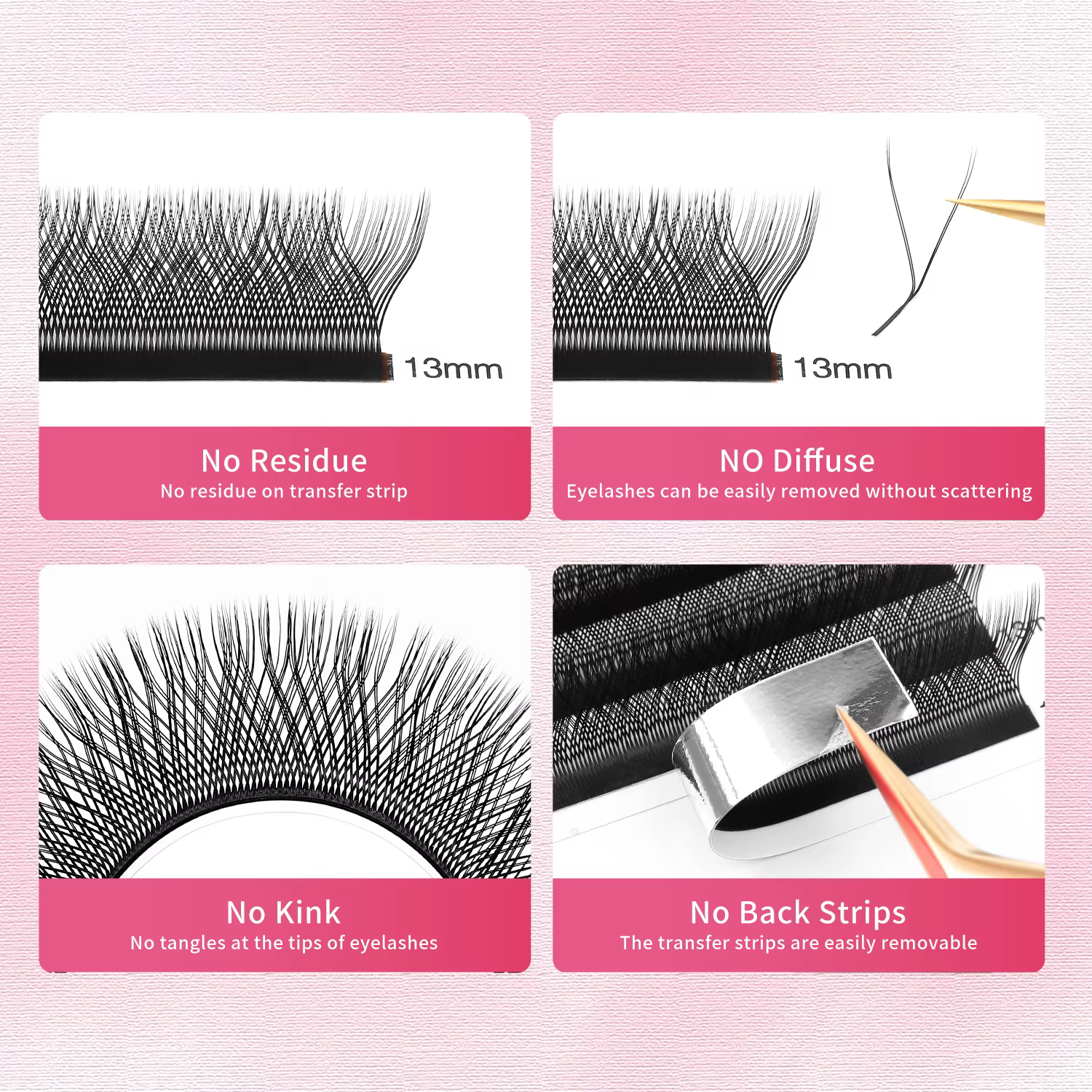 XIUSUZAKI YY 3D 4D 5D W forme Extensions de cils doux naturel L/LU/M Curl W Extensions de cils préfa
