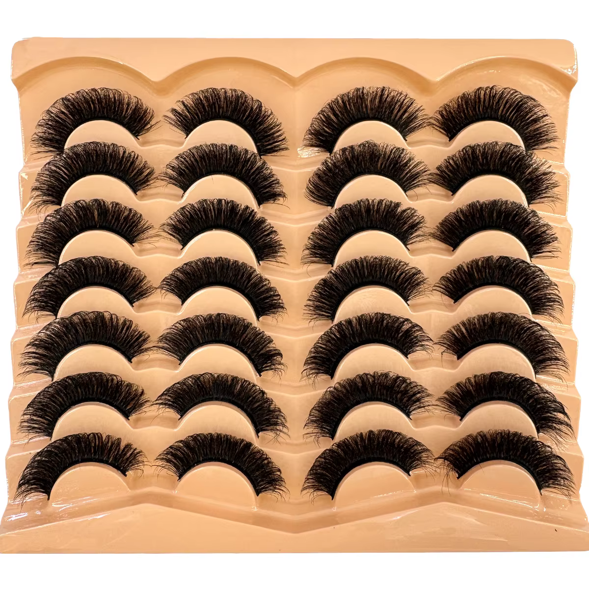 HBZGTLAD nouveau 14 paires Faux cils en vison moelleux Faux cils Volume épais dramatique oeil de cha