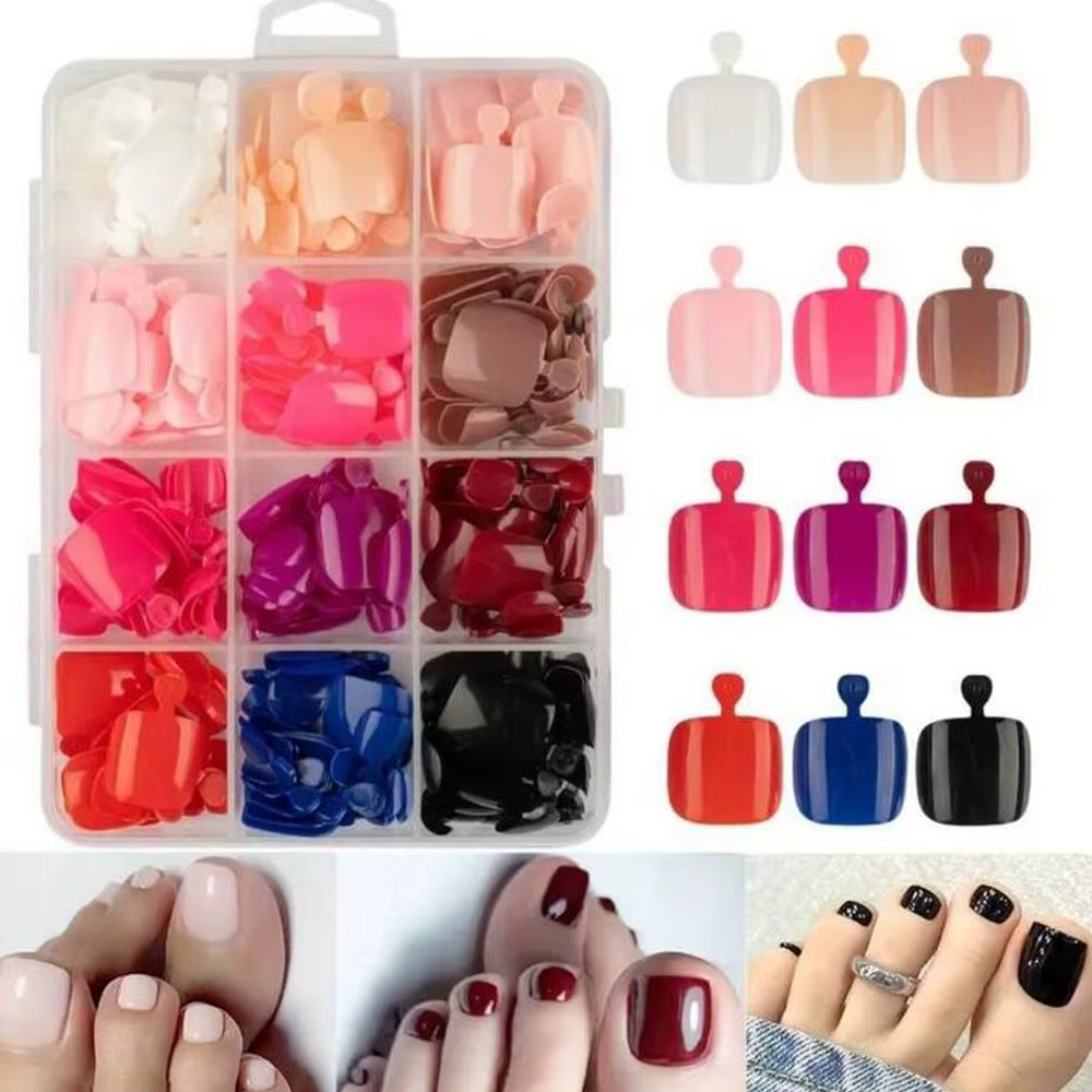 96/288 pièces couleur unie presse sur les ongles courts carrés couverture complète faux ongles d'ort