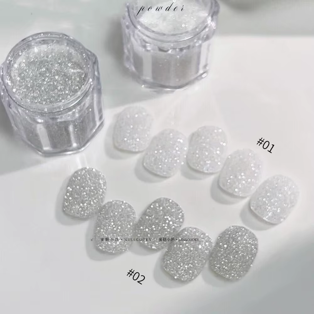 Poudre à ongles diamantée argentée 5g - Pigment pailleté ultra fin pour ongles en acrylique et en ge