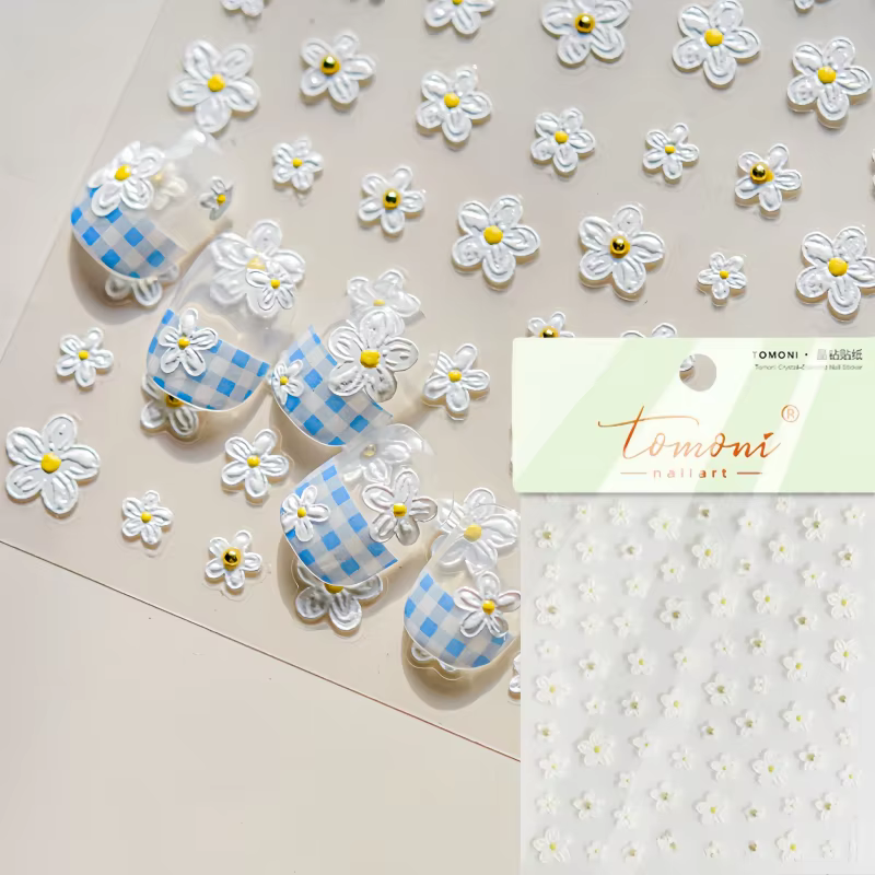 Tomoni-Autocollants japonais Nail Art, décalcomanies 5D Y2K, autocollant papillon tulipe, fourniture