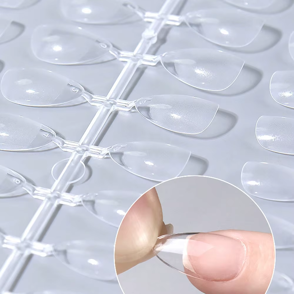 Pointes d'ongles courtes en amande pour gel souple, pré-façonnées, pointes d'ongles en acrylique, de