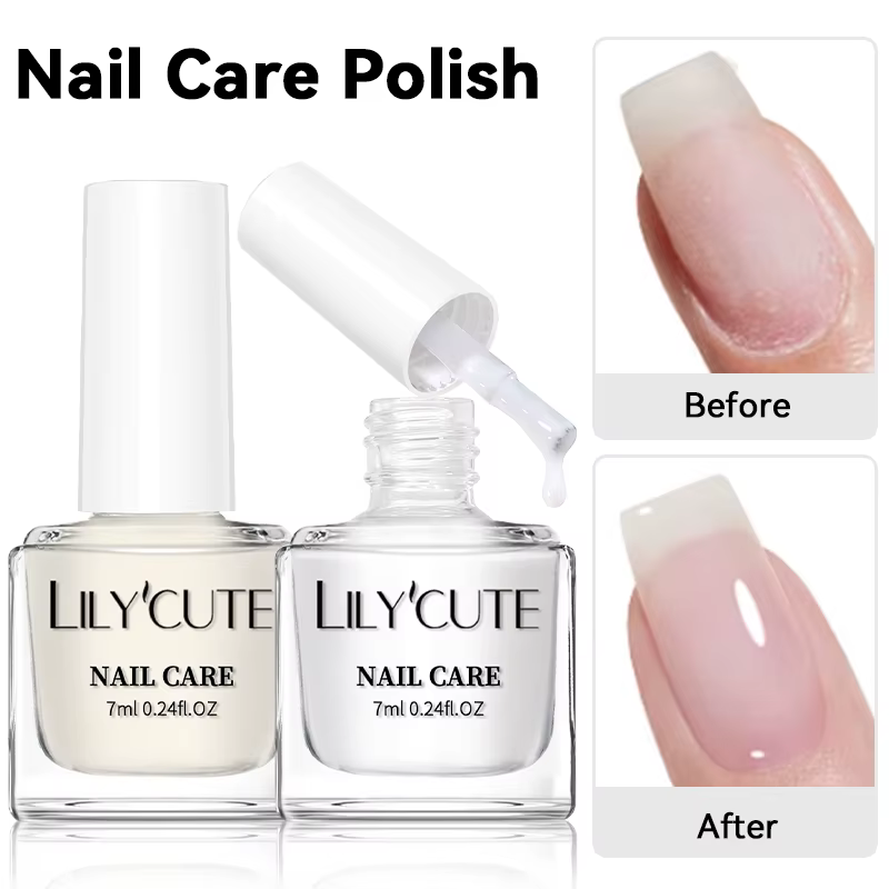 LILYCUTE 7ML vernis à ongles blanc laiteux rose effet de renforcement soin longue durée vernis à séc
