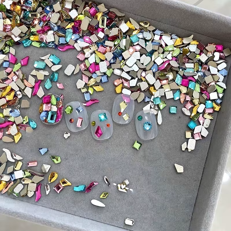 Strass pour ongles de forme mixte, Mini pierres de cristal à dos plat, accessoires 3D pour Nail Art,