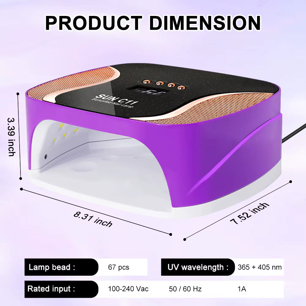 SUN C11 lampe sèche-ongles professionnelle 67LED lampe de manucure pour durcissement rapide tous les