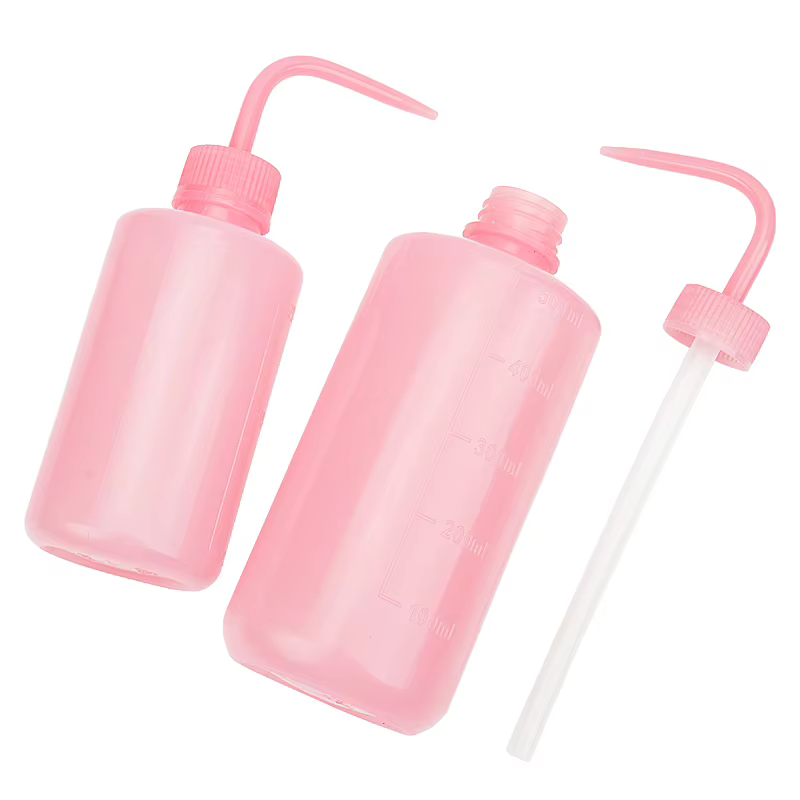 Bouteille de lavage de cils propre avec bec incurvé, bouteille de démaqucorporelle, lavage par souff