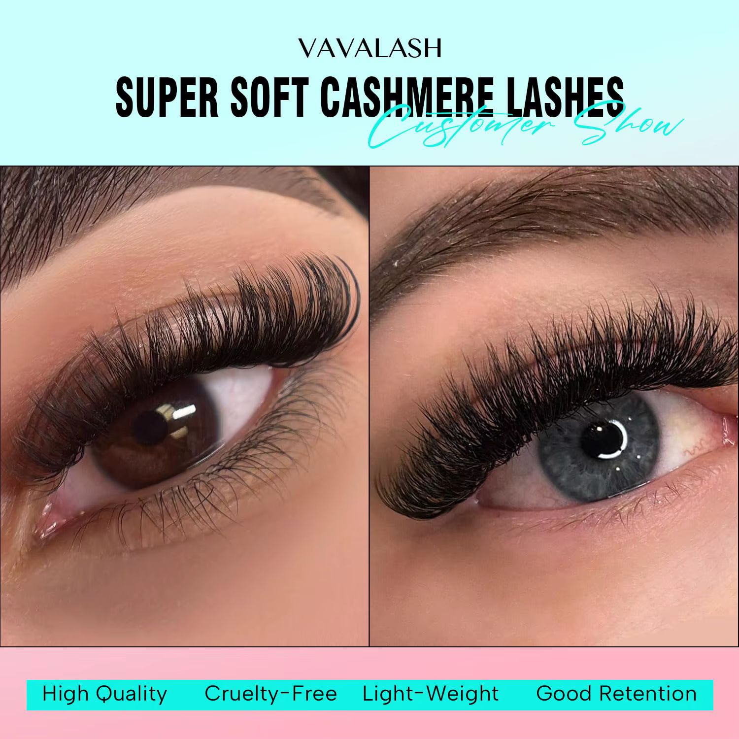 VAVALASH Vente en gros 5 plateaux/ensemble Cils en cachemire Volume naturel Extensions de cils class