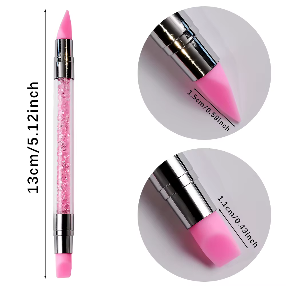 Stylo à points en Silicone pour Nail Art, Double tête, perceuse, strass, sélecteur de pierres précie