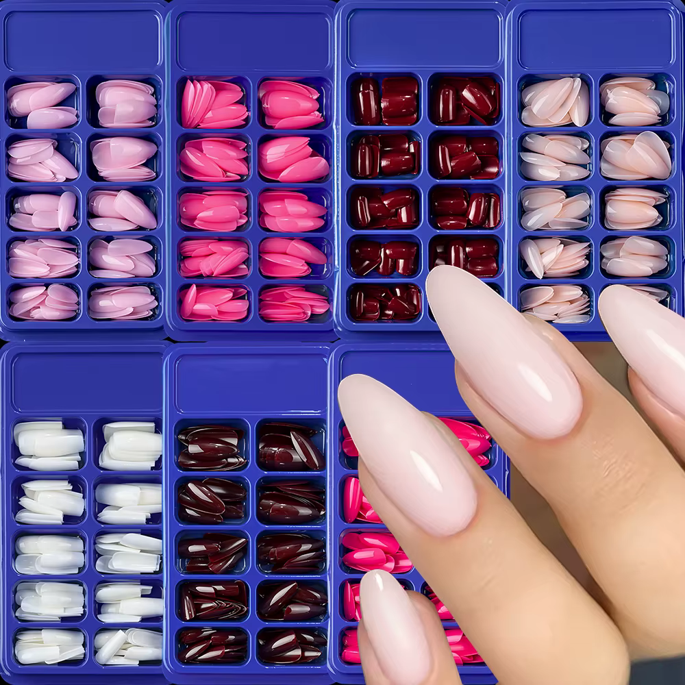 Faux ongles carrés courts rouges, 120 pièces, couverture complète brillante d'été, à pression sur le