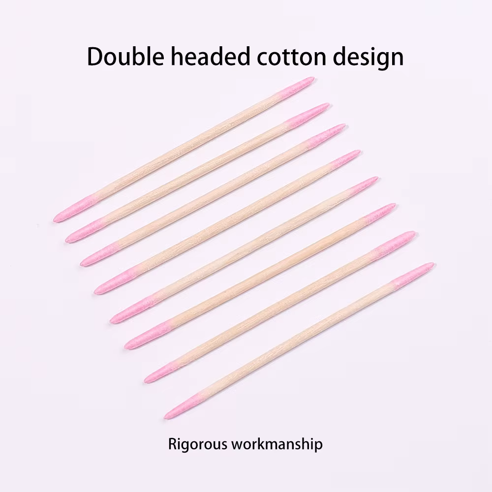 Coton-tige jetable en bois pour ongles, 1/2/5/10 pièces, bâtons de nettoyage à Double tête, poussoir
