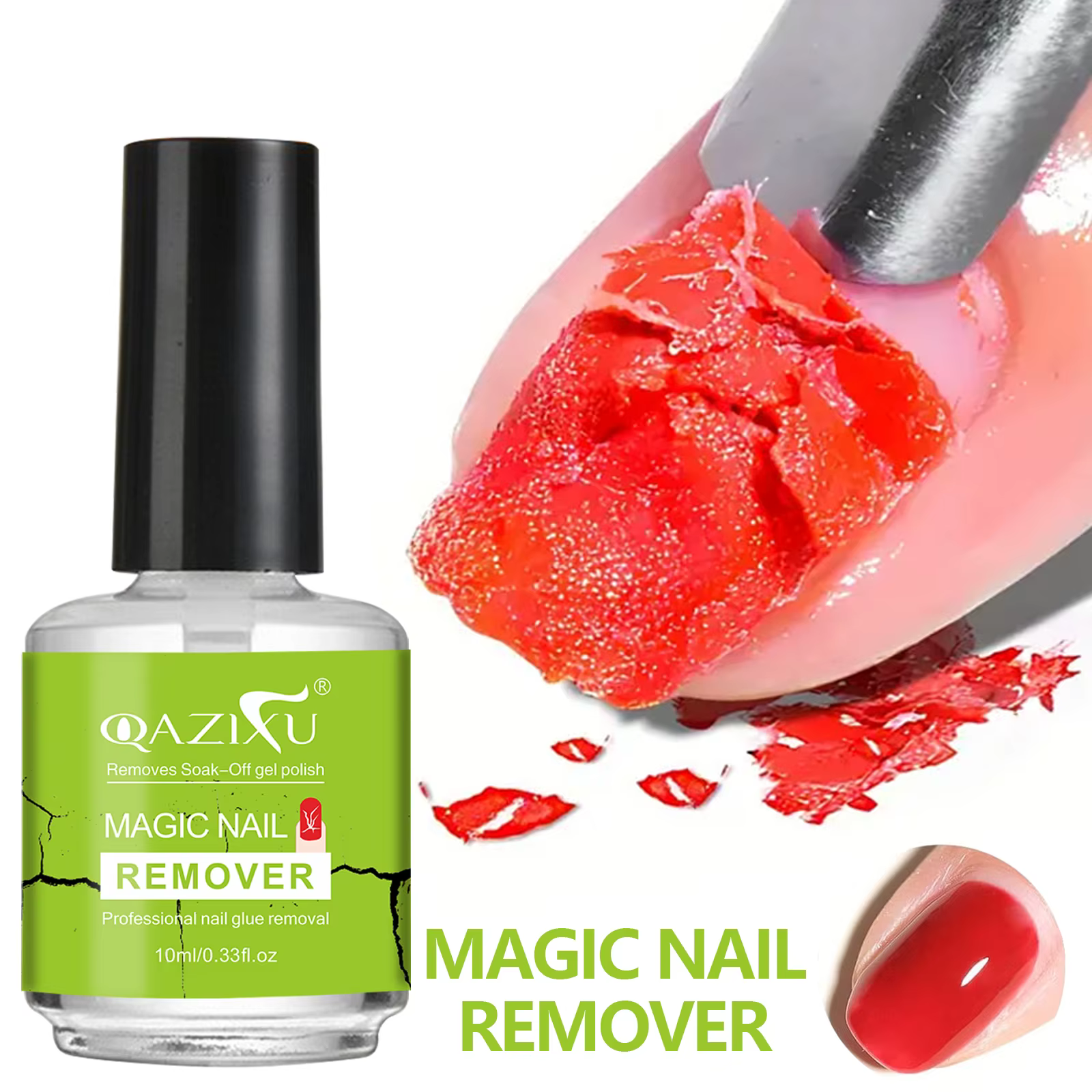 QAZIXU Dissolvant de vernis à ongles en gel UV, rapide et facile à utiliser, pour le retrait du vern