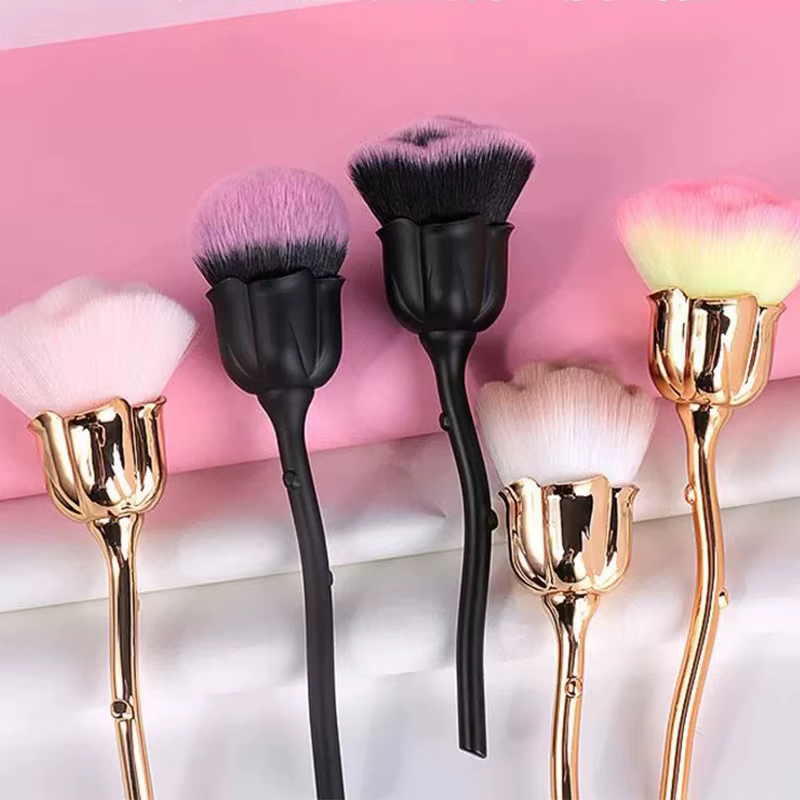 Brosse pour Nail Art, fleur Rose, pour enlever la poussière des ongles, acrylique, Gel UV, vernis, p