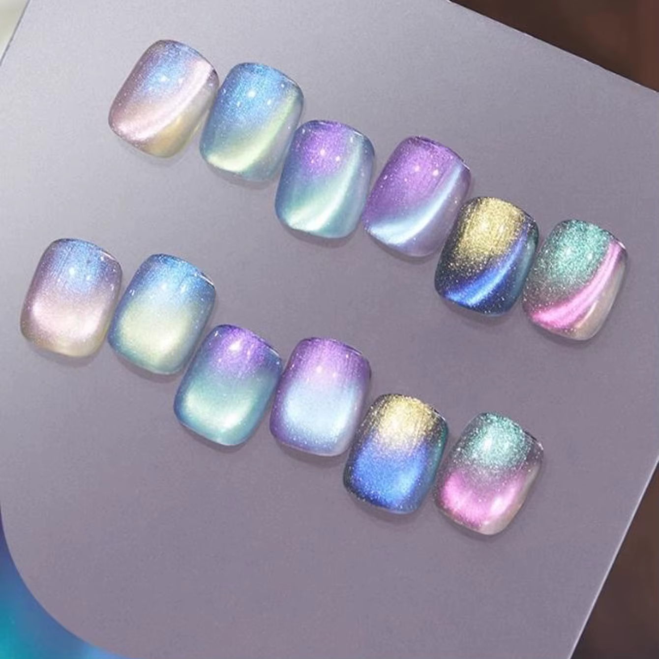 TC 10ML Aurora nuit cristal oeil de chat Gel Internet rouge presse sur les ongles glace Transparent 