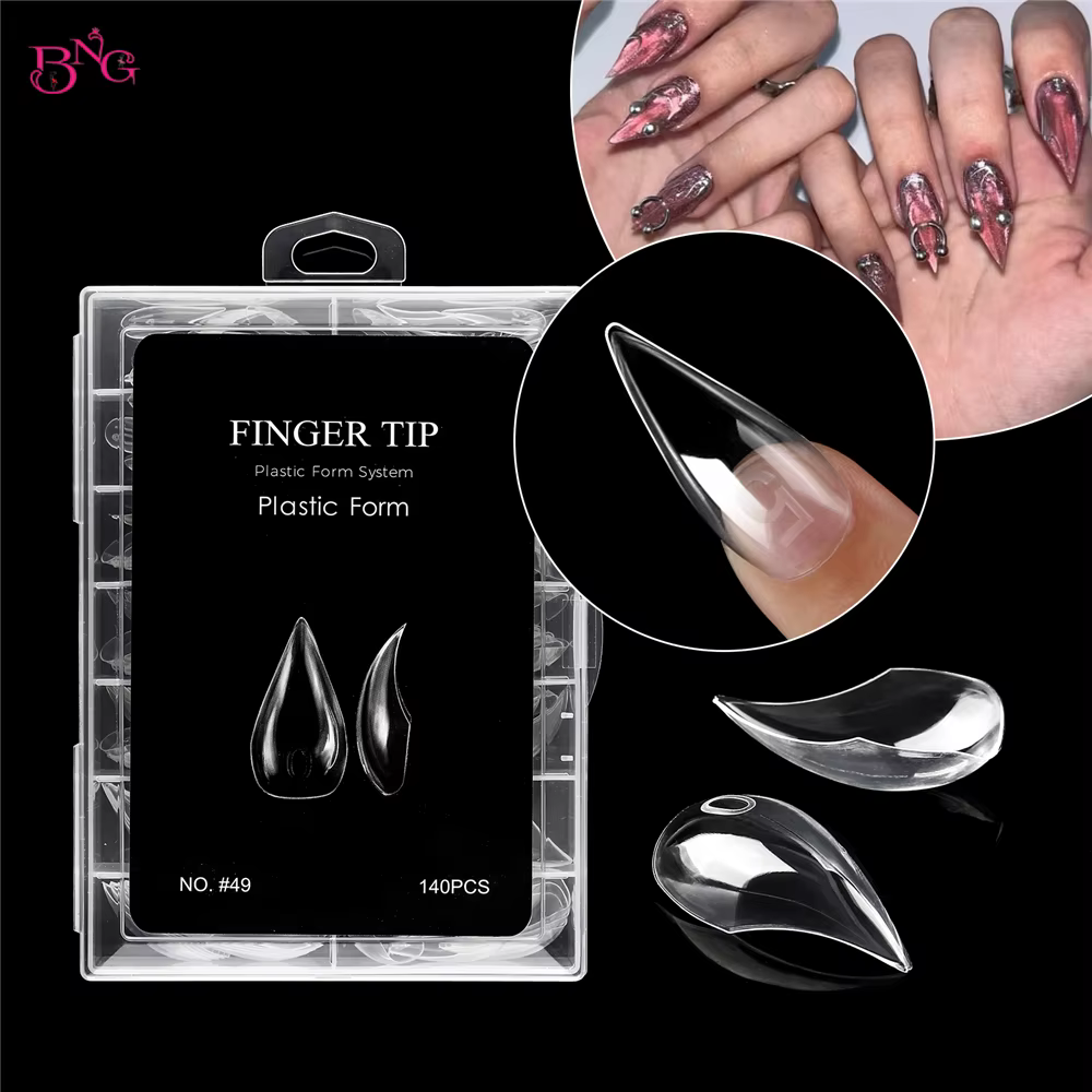 BNG 70/140 pièces griffe de chat ongles incurvés double formes pour Extension acrylique réutilisable