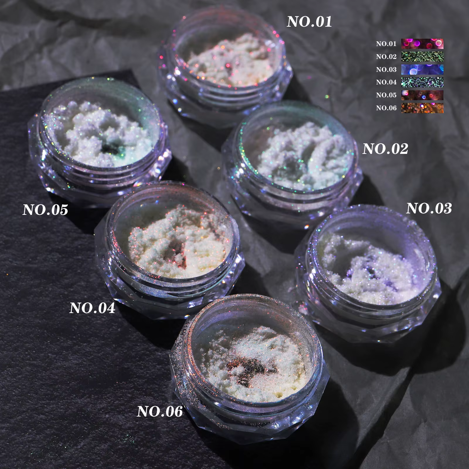 Paillettes pour ongles Aurora glace Transparent Laser magique Aurora arc-en-ciel miroir Gel Pigment 