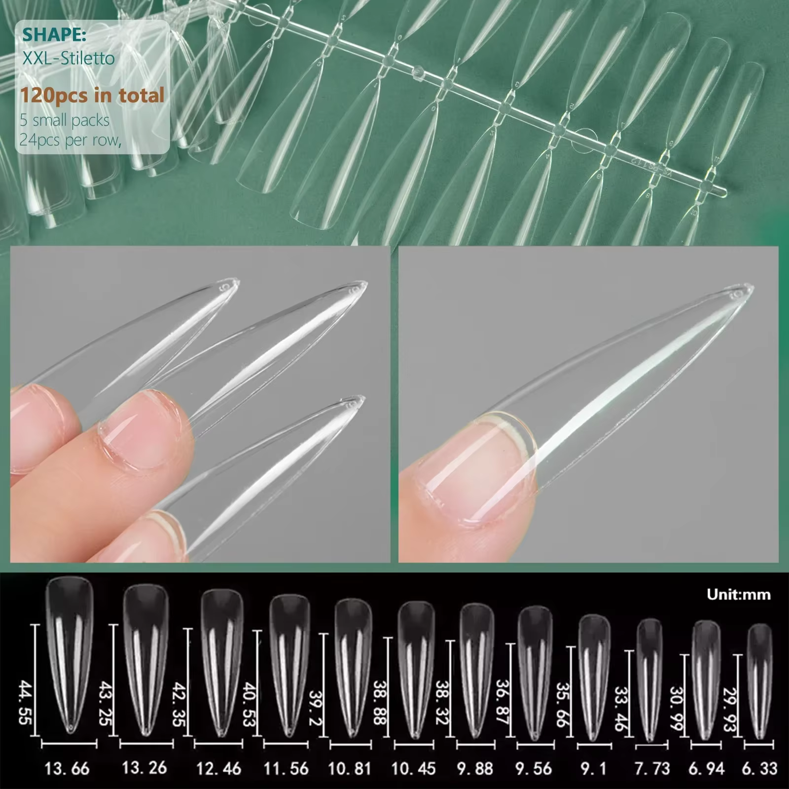 Nailpop XXL cercueil ongles conseils couverture complète Extra Long acrylique système d'extension cl