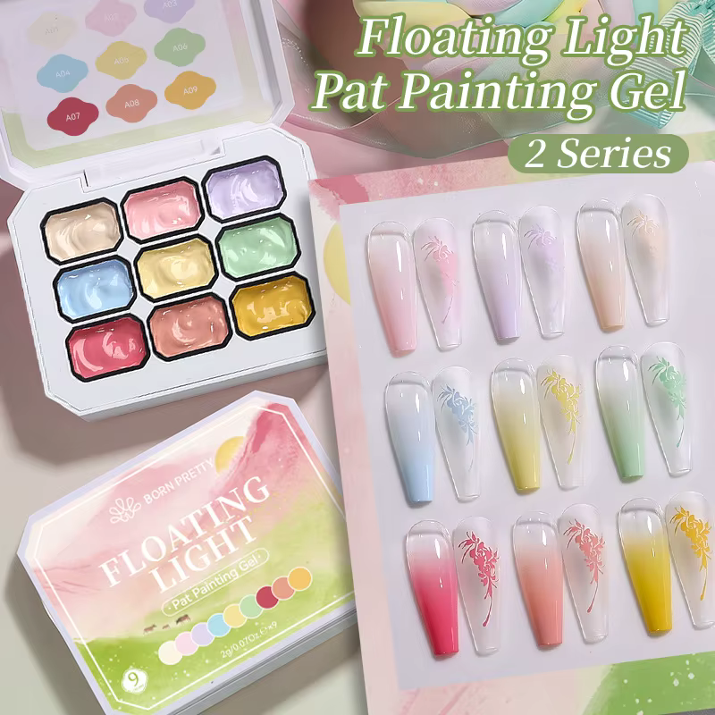 Nouveau Gel de Peinture pour Ongles Dégradé 9 Couleurs, Vernis Manucure Couleurs Vives, Décoration N