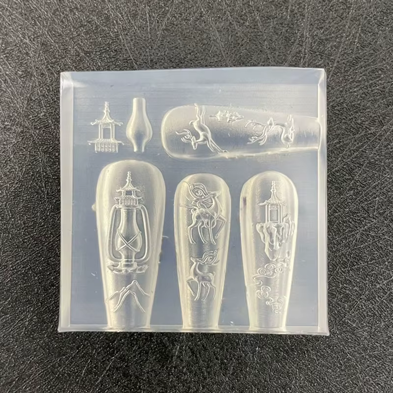 Ensemble de modèles de manucure à faire soi-même, avec nœuds en Silicone, Design Nail Art 3D pour fo