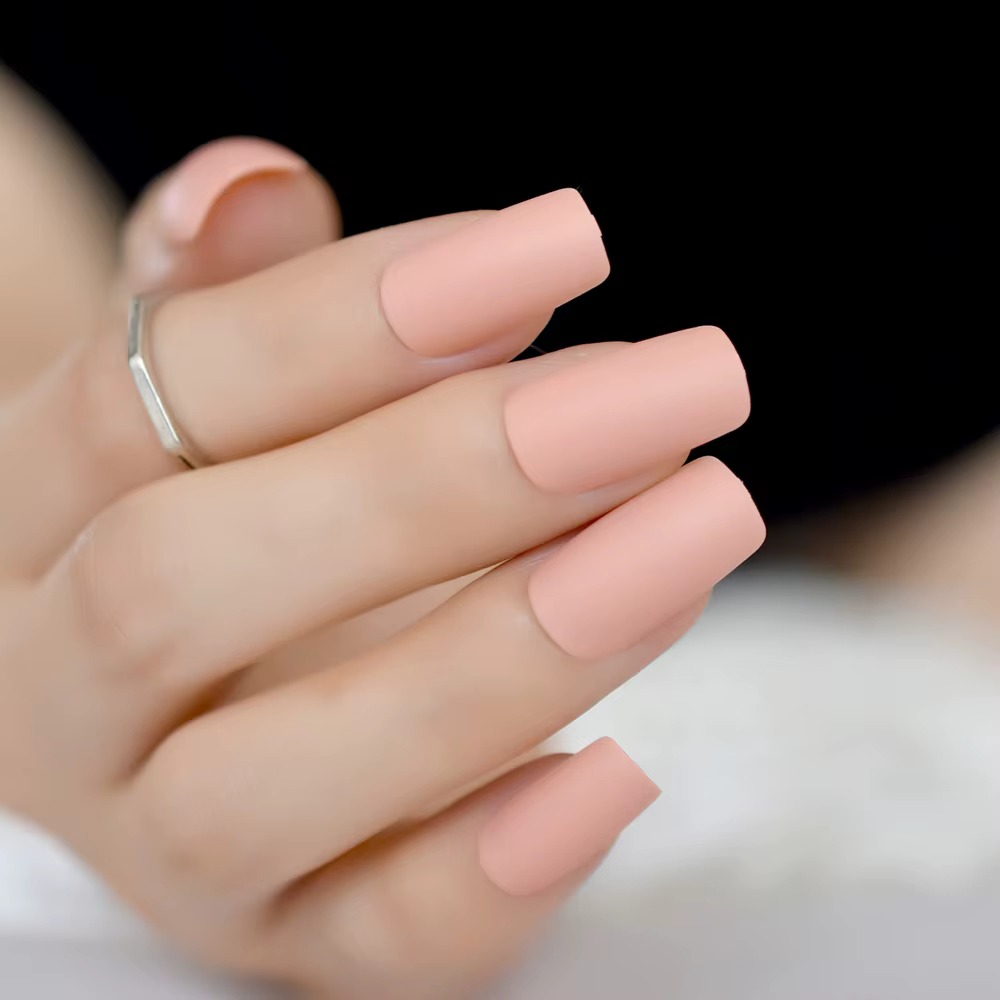 Faux Ongles noirs givrés, Extra longs, plats, mats, ballerine, manucure, qualité Salon, pointes épai