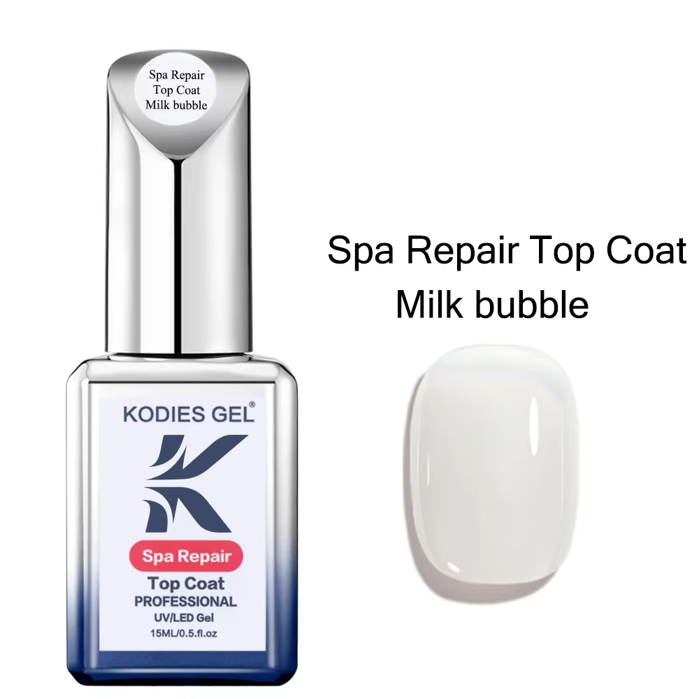 KODIES GEL Spa réparation couche de finition blanc laiteux gelée rose Gel vernis à ongles finition s