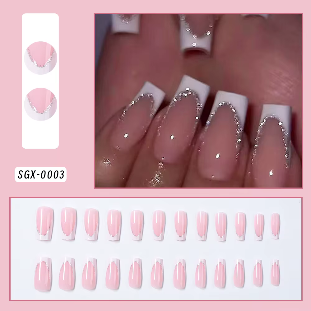 24/96 pièces nu léopard français nœud papillon faux ongles court rond carré presse sur ongles Y2K mi