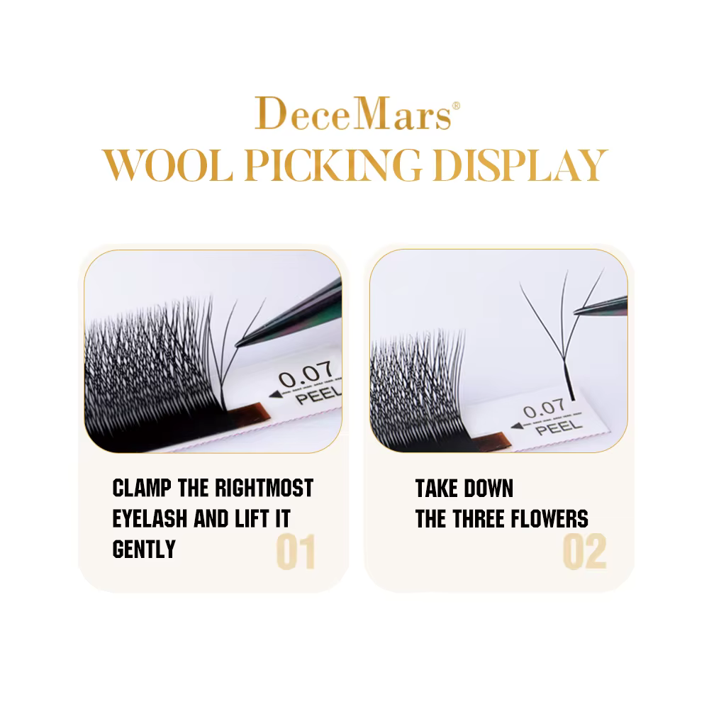DeceMars 3DW/4DW/5DW/6DW/NOUVEAU 6DW/7DW/8DW/NOUVEAU 8DW/9DW/10DW/NOUVEAU 10DW Extension de cils pou