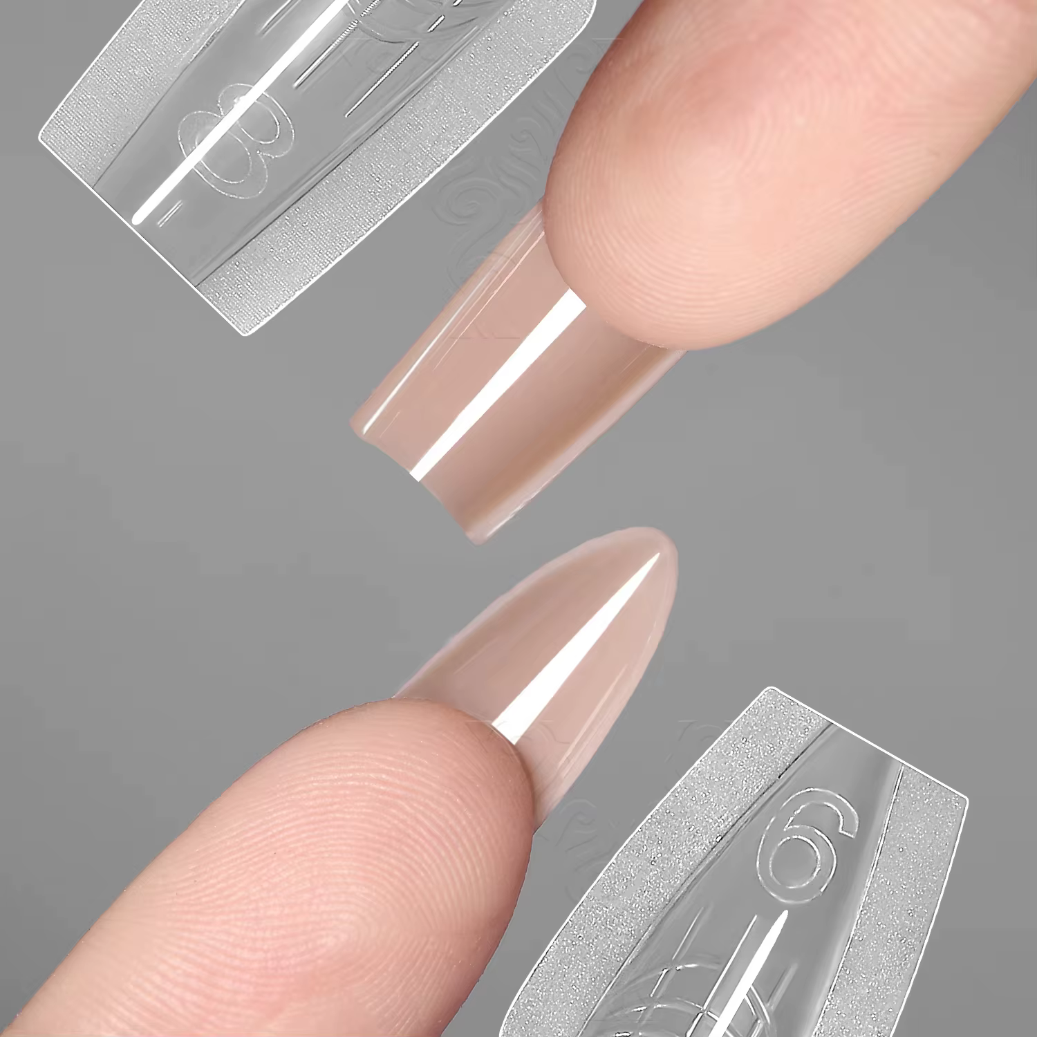 240 Pièces Nouvelles Formes Double pour Ongles Sandwich Réutilisables, Mélange de 15 Tailles, Courte