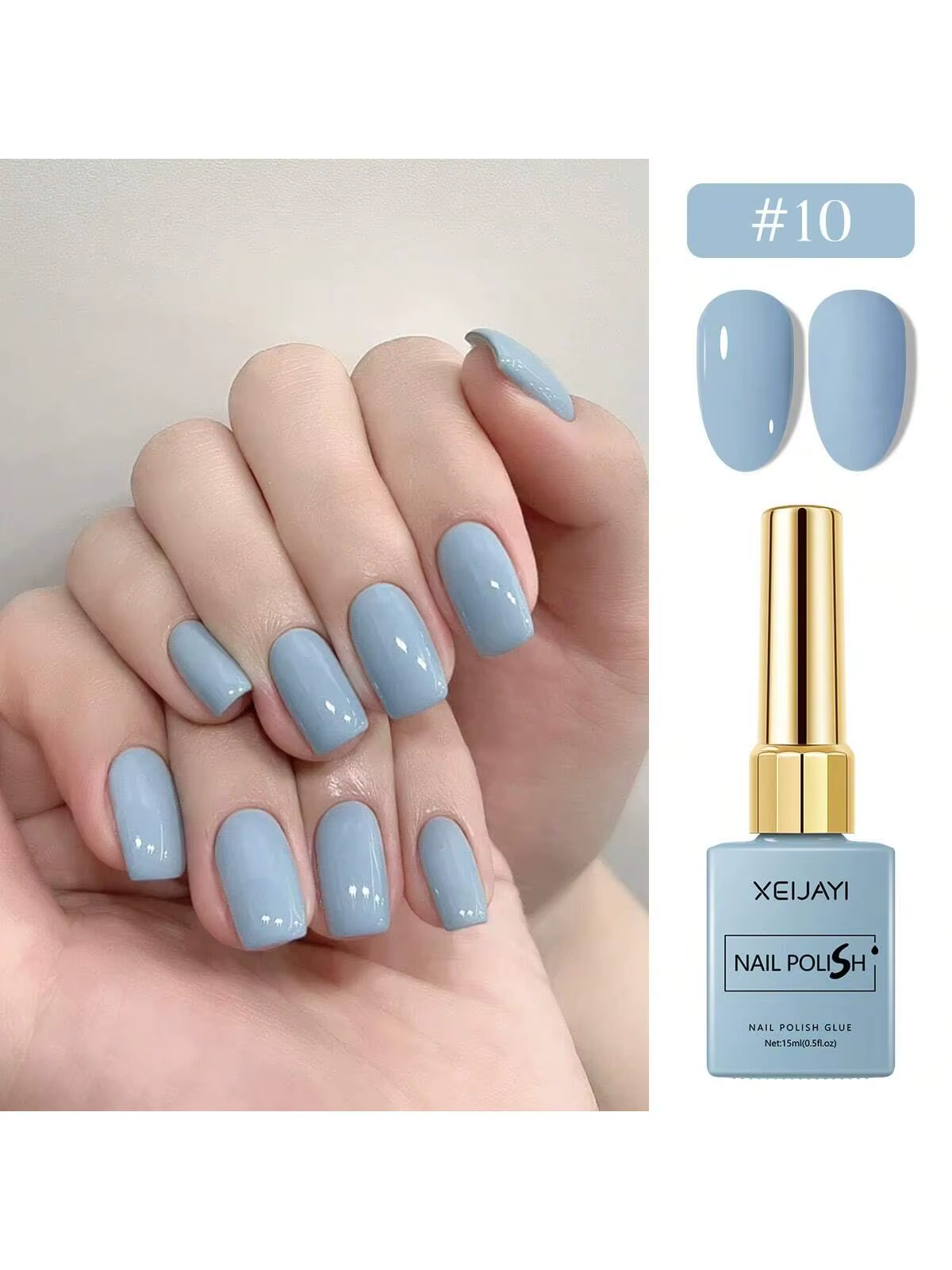 Vernis à ongles Gel bleu, 6 couleurs, 15ml, série Starter Pure, sans lingette, adapté à toutes les s