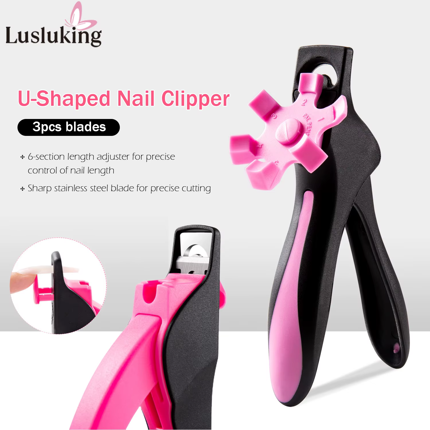 Ciseaux français pour faux ongles en forme de U, coupe-ongles en acrylique, coupe-pointe réglable, m