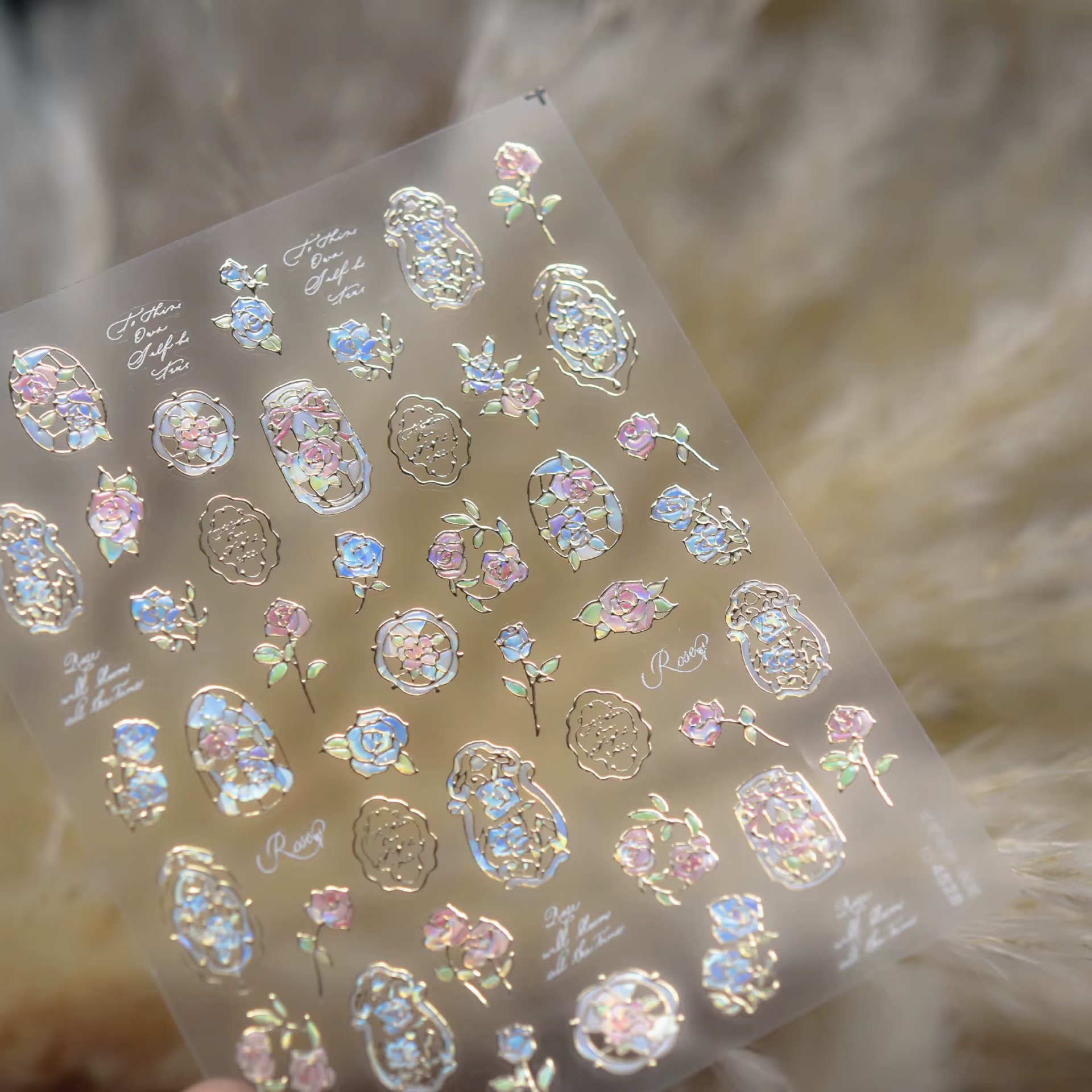 Autocollants pour Nail Art, 1 pièce, fleur de rêve, coque de fenêtre, lumière, fleur japonaise, auto